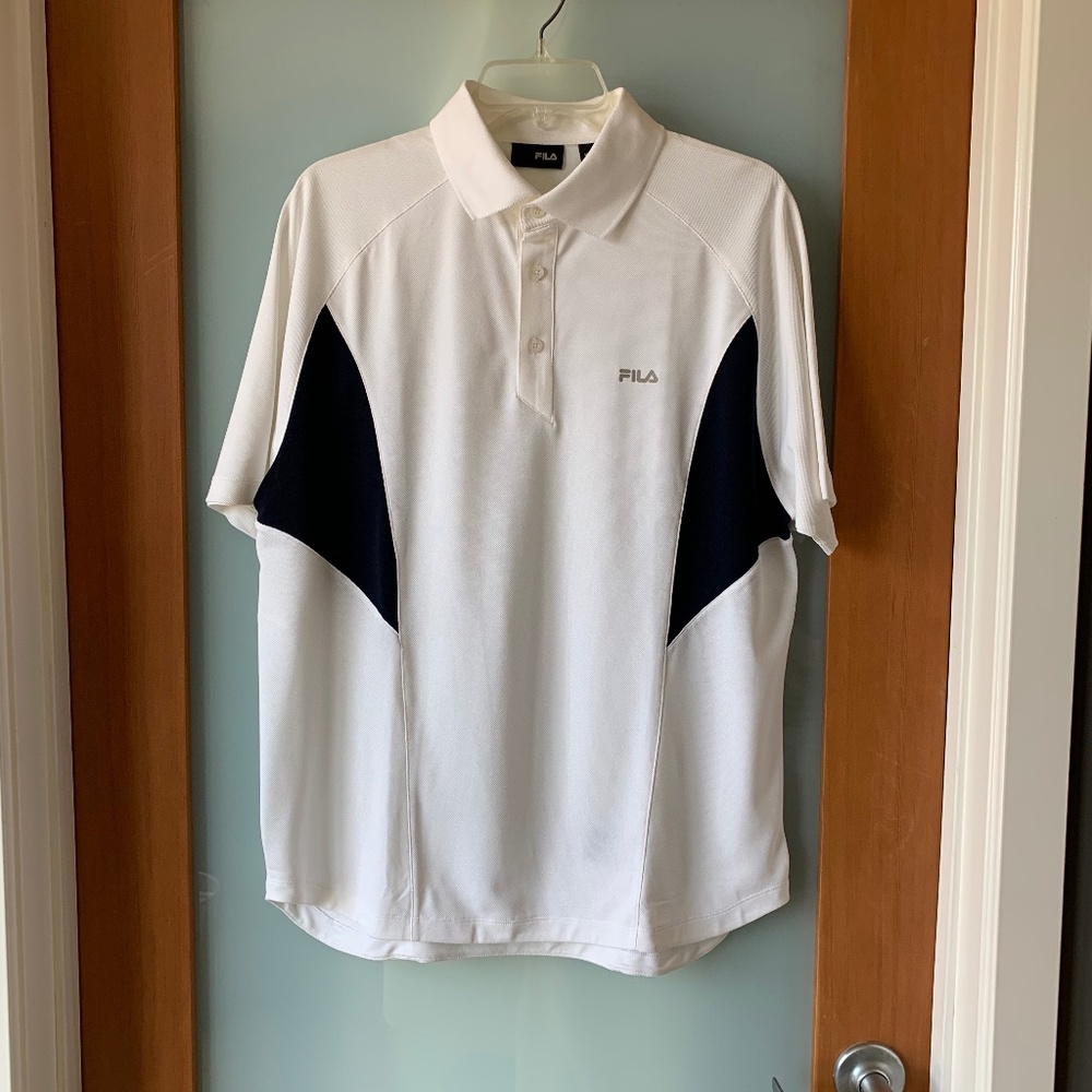 Fila black and white sport polo